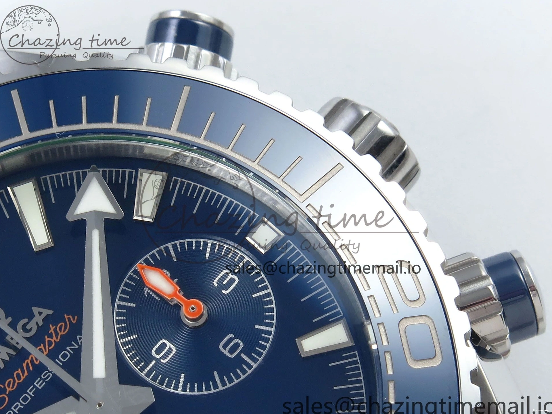0501 Planet Ocean Master Chronometer 600M 45.5mm SS SCF 1:1 Best Edition Blue Bezel Blue Dial on SS Bracelet A9900 Super Clone Lightweight 7676